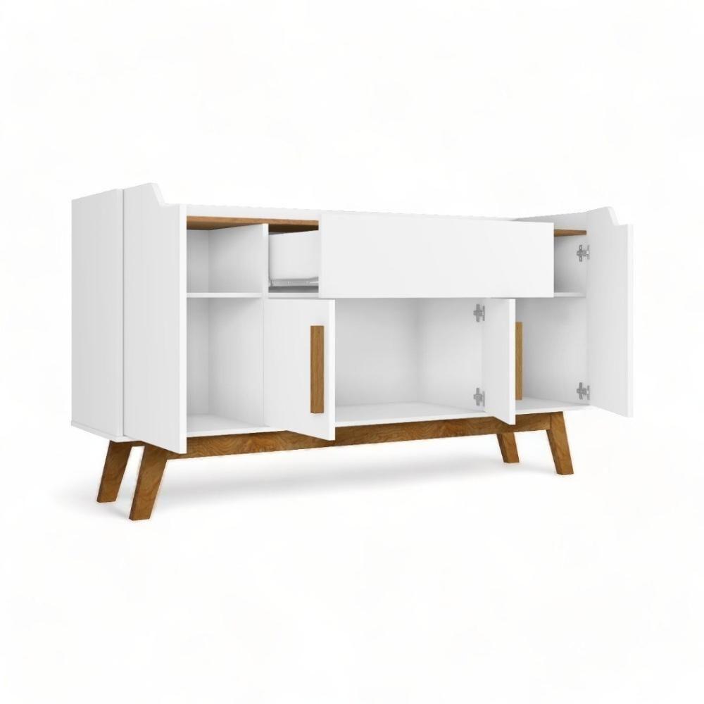 Aparador Com Portas Future Branco e Cinamomo Bechara - 3