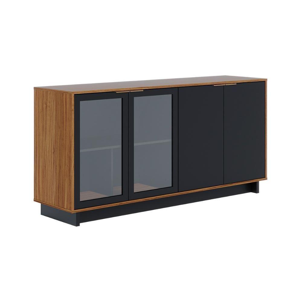 Buffet 4 Portas Vitória Noce Milano Preto Fosco Noce Milano Preto Fosco - 8