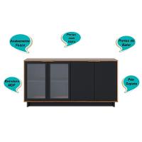 Buffet 4 Portas Vitória Noce Milano Preto Fosco Noce Milano Preto Fosco - 3