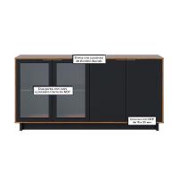 Buffet 4 Portas Vitória Noce Milano Preto Fosco Noce Milano Preto Fosco - 10