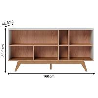 Buffet 3 Portas E Prateleiras Aurora Off White Matte Freijó - 4