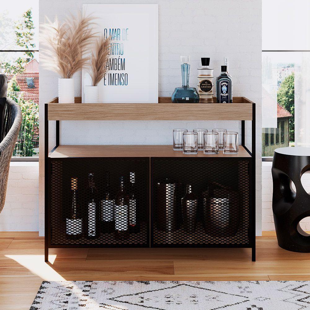 Buffet Bar New Hanover E Preto 100 Cm - D'rossi - 8