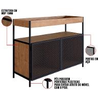 Buffet Bar New Hanover E Preto 100 Cm - D'rossi - 3