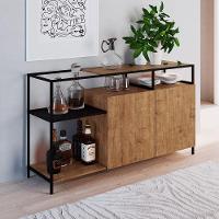 Buffet Bar Dinâmico New Vermont E Preto 135 Cm - D'rossi - 7