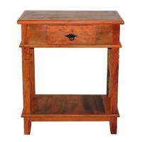 Aparador 70 Cm Madeira Maciça Com Pátina 1 Gaveta E Prateleira - 1