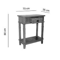 Aparador 70 Cm Madeira Maciça Com Pátina 1 Gaveta E Prateleira - 2