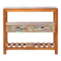 Aparador Ilha 1m 2 Gavetas Madeira Maciça Pátina - 3