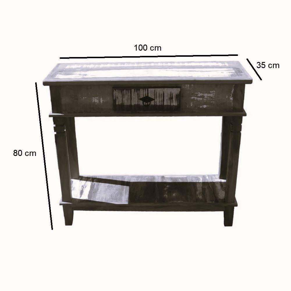 Aparador 1m Madeira Maciça Peroba Rosa Com Pátina E Gaveta - 2