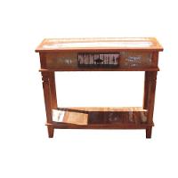 Aparador 1m Madeira Maciça Peroba Rosa Com Pátina E Gaveta - 1