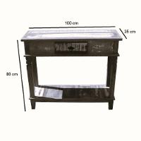 Aparador 1m Madeira Maciça Peroba Rosa Com Pátina E Gaveta - 2