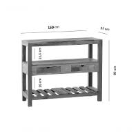 Aparador Ilha 1,5 M Madeira Maciça Pátina - 2