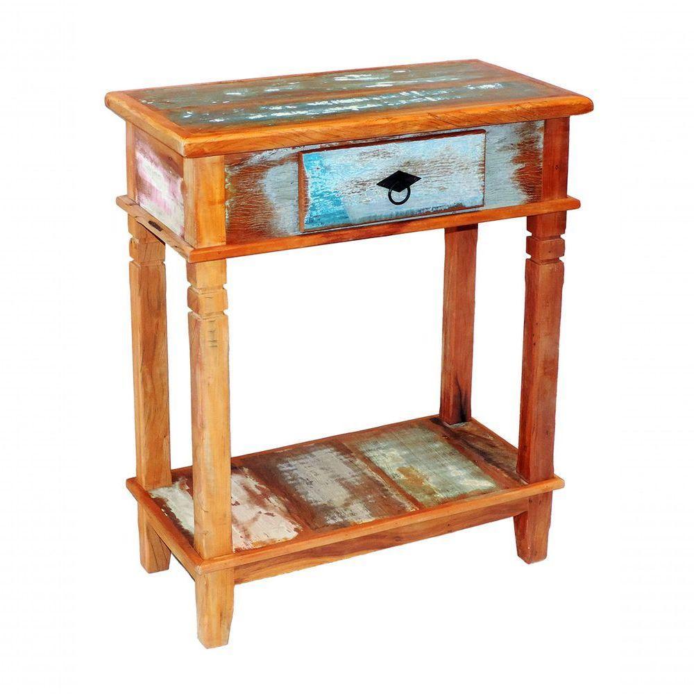 Aparador Tradicional 70cm 1 Gaveta Em Madeira Maciça Pátina - 1