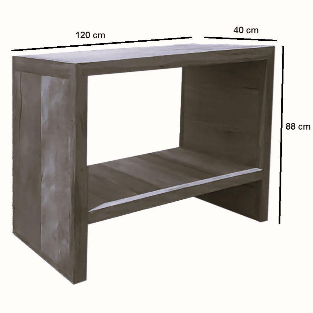 Aparador Paris 1,2m 2 Prateleiras Madeira Maciça - 2