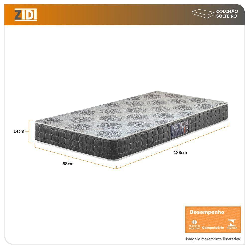 Colchão Solteiro Washington Espuma D23 Liso 88x188x14cm Preto - 5