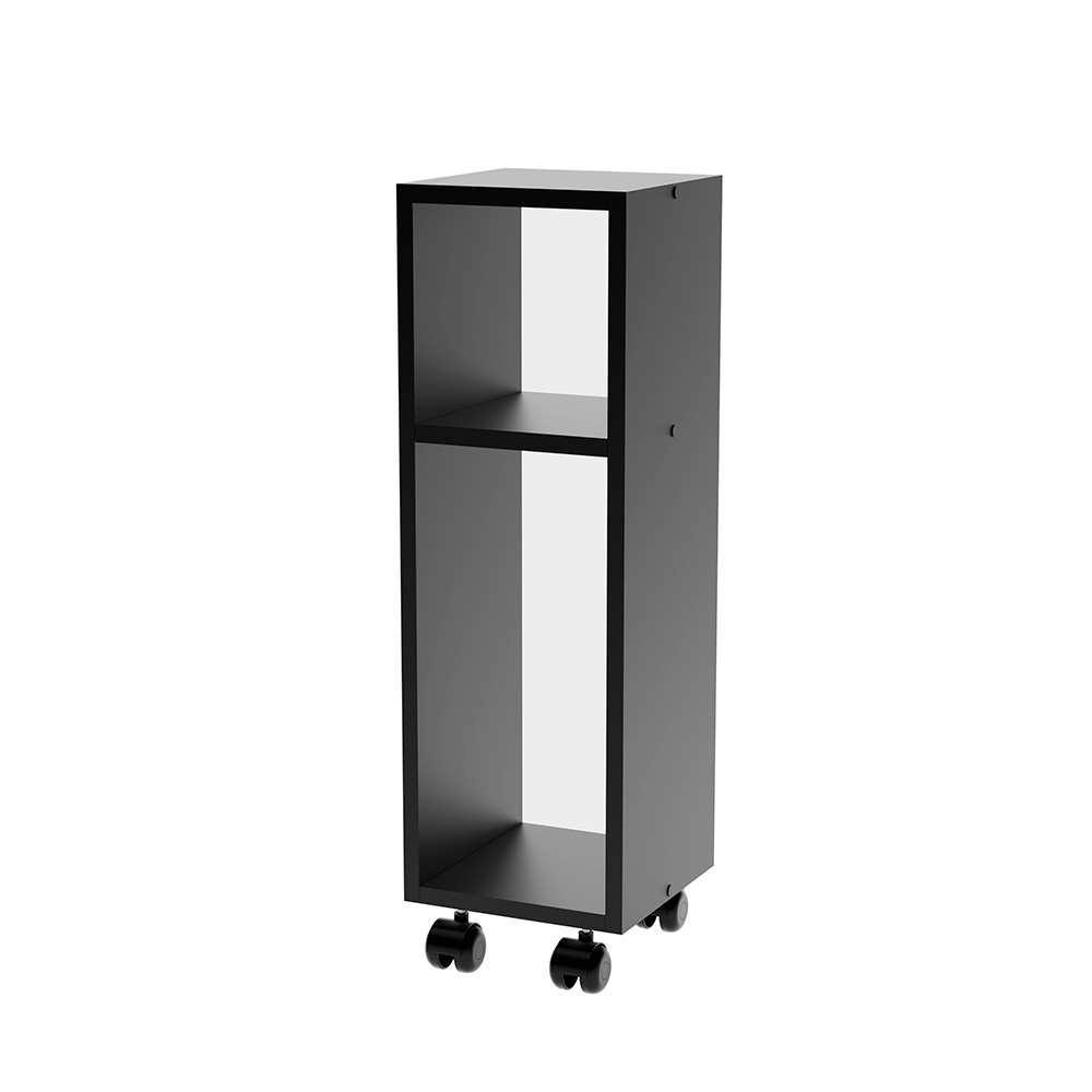 Mesa De Cabeceira Preta Cama Solteiro Quarto Sala 20cm Com Rodízio - 5