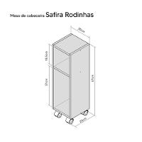 Mesa De Cabeceira Preta Cama Solteiro Quarto Sala 20cm Com Rodízio - 2