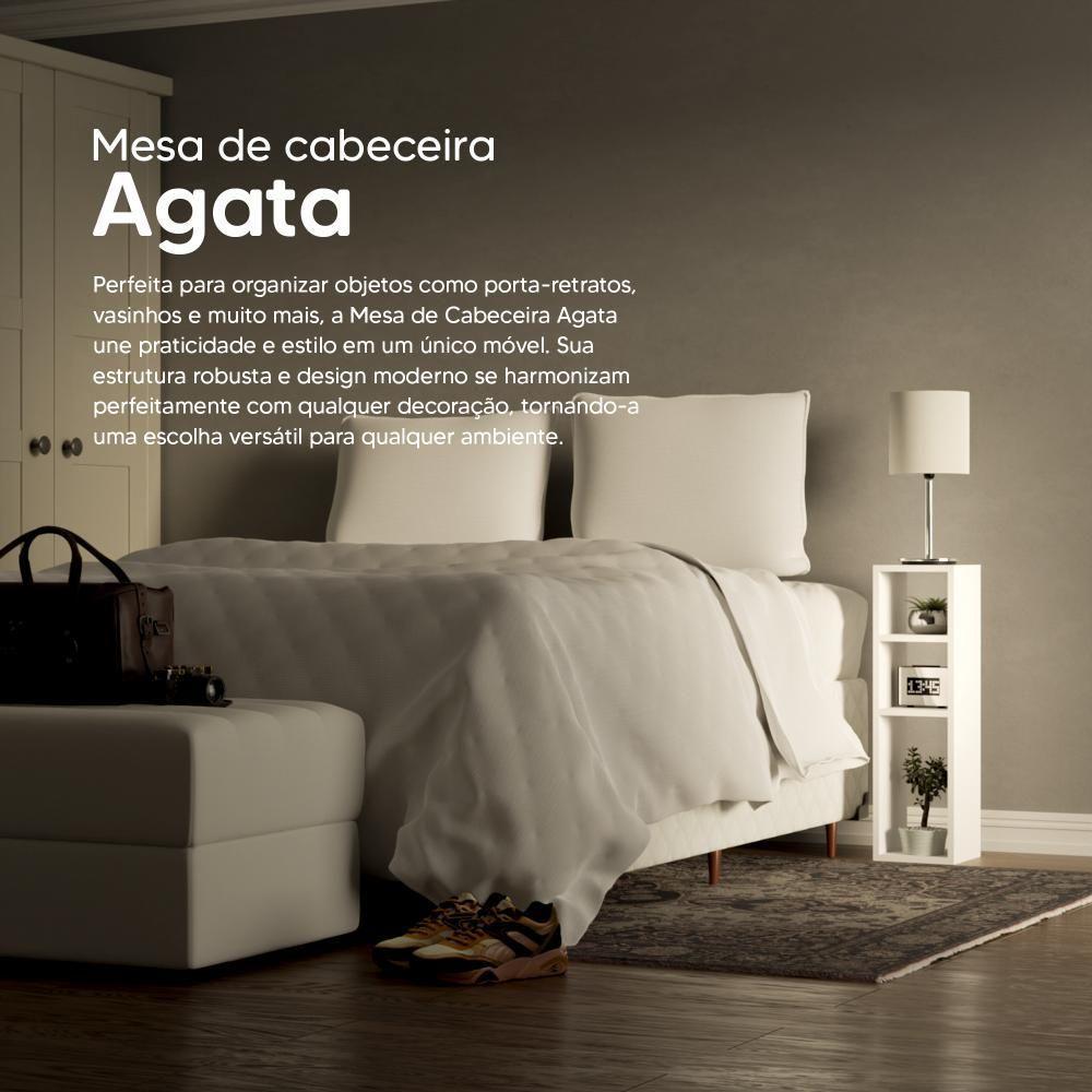 Mesa De Cabeceira Com Nichos Branca Cama Solteiro Quarto Sala 70cm - 4