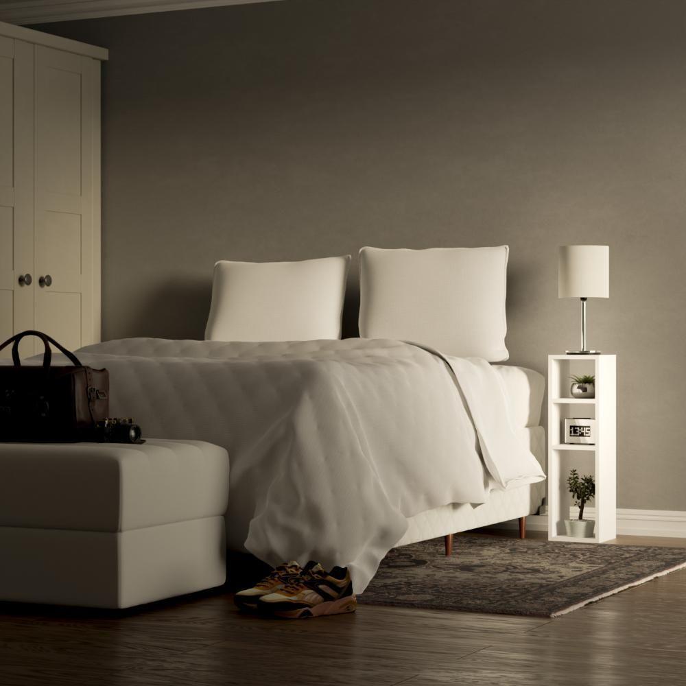 Mesa De Cabeceira Com Nichos Branca Cama Solteiro Quarto Sala 70cm - 5