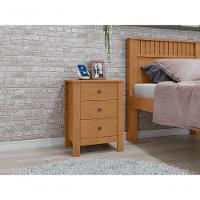 Mesa De Cabeceira 3 Gavetas Maggiore New - Lopas Amendoa Clean