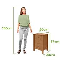 Mesa De Cabeceira 3 Gavetas Maggiore New - Lopas Amendoa Clean - 6