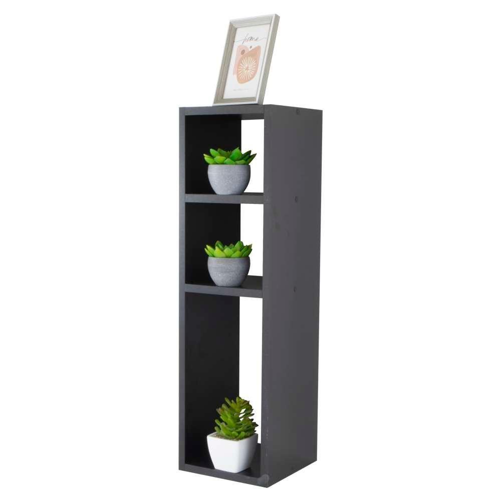 Mesa De Cabeceira Com Nichos Preto Cama Solteiro Quarto Sala 70cm - 1