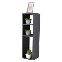 Mesa De Cabeceira Com Nichos Preto Cama Solteiro Quarto Sala 70cm - 1