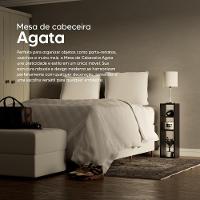 Mesa De Cabeceira Com Nichos Preto Cama Solteiro Quarto Sala 70cm