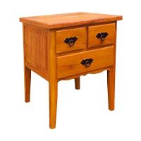 Mesa Cabeceira 50 Cm 1 Gaveta Madeira Maciça Natural - 1