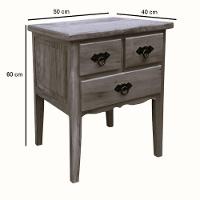 Mesa Cabeceira 50 Cm 1 Gaveta Madeira Maciça Natural - 3