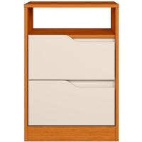 Kit 2 Mesas De Cabeceira 2 Gavetas Sara Flex Cinamomo-off White - 2