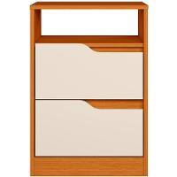 Kit 2 Mesas De Cabeceira 2 Gavetas Sara Flex Cinamomo-off White