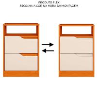 Kit 2 Mesas De Cabeceira 2 Gavetas Sara Flex Cinamomo-off White - 5