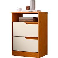 Kit 2 Mesas De Cabeceira 2 Gavetas Sara Flex Cinamomo-off White - 2