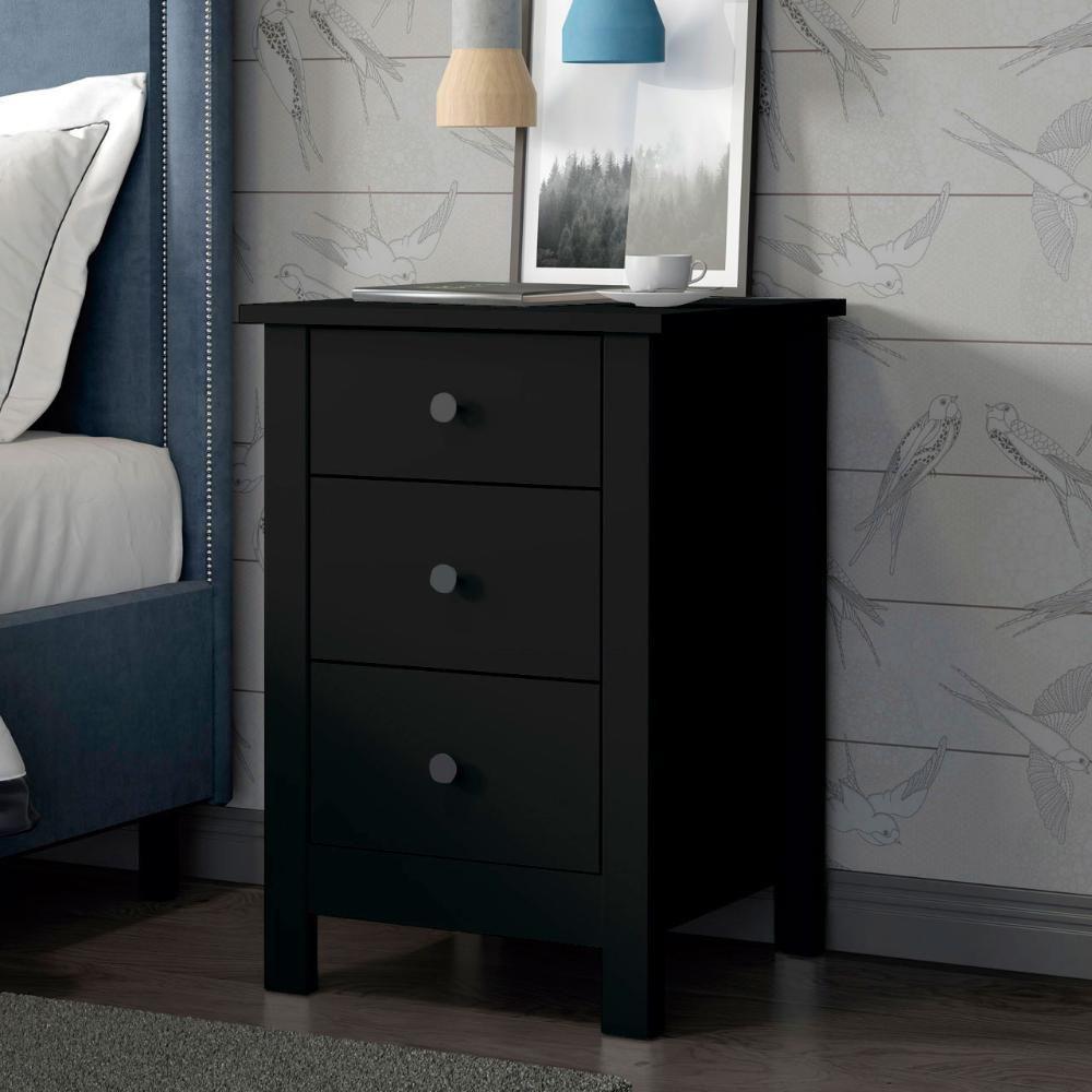 Mesa De Cabeceira Ditália Conjunto Com 2 Un. Dm-113 Preto - 1