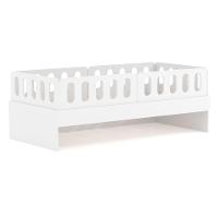 Cama Solteiro Com 04 Grades E Cabeceira Anatômica Removíveis Branco Housin - 2