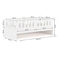 Cama Solteiro Com 04 Grades E Cabeceira Anatômica Removíveis Branco Housin - 5