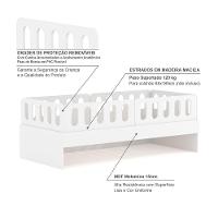 Cama Solteiro Com 04 Grades E Cabeceira Anatômica Removíveis Branco Housin - 6