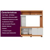 Estante Home Theater Para Tv Até 50" 2 Portas Valença Freijó Off White - 8
