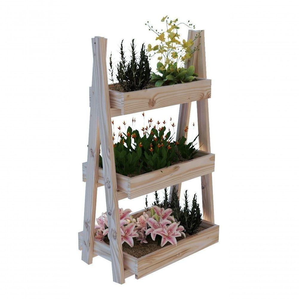 Estante Organizador Treliça 3 Prateleiras Madeira Pinus - 3