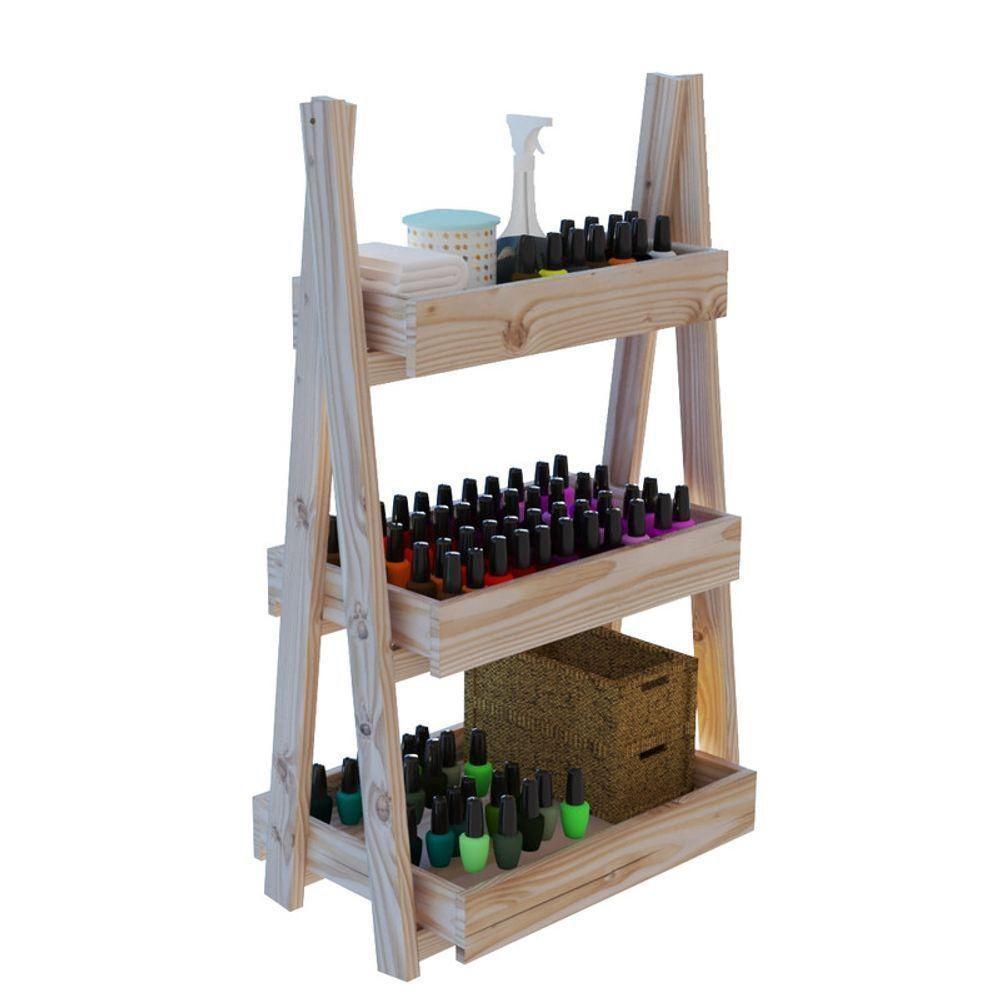 Estante Multiuso Madeira Pinus Com 3 Prateleiras - 1