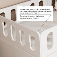 Bicama Solteiro Com Escadinha/escorrega 03 Grades E Cabeceira Anatômica Removíveis Branco Housin - 5