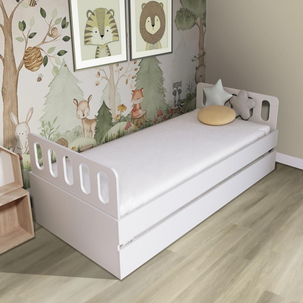 Bicama Solteiro Com Cabeceira Anatômica Removíveis Branco Housin - 2