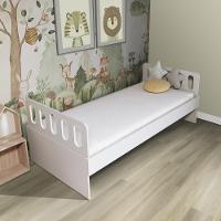 Cama Solteiro Com Cabeceira Anatômica Removíveis Branco Housin - 1