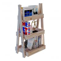  Livreiro Decorativo 3 Prateleiras Madeira Treliça - 1