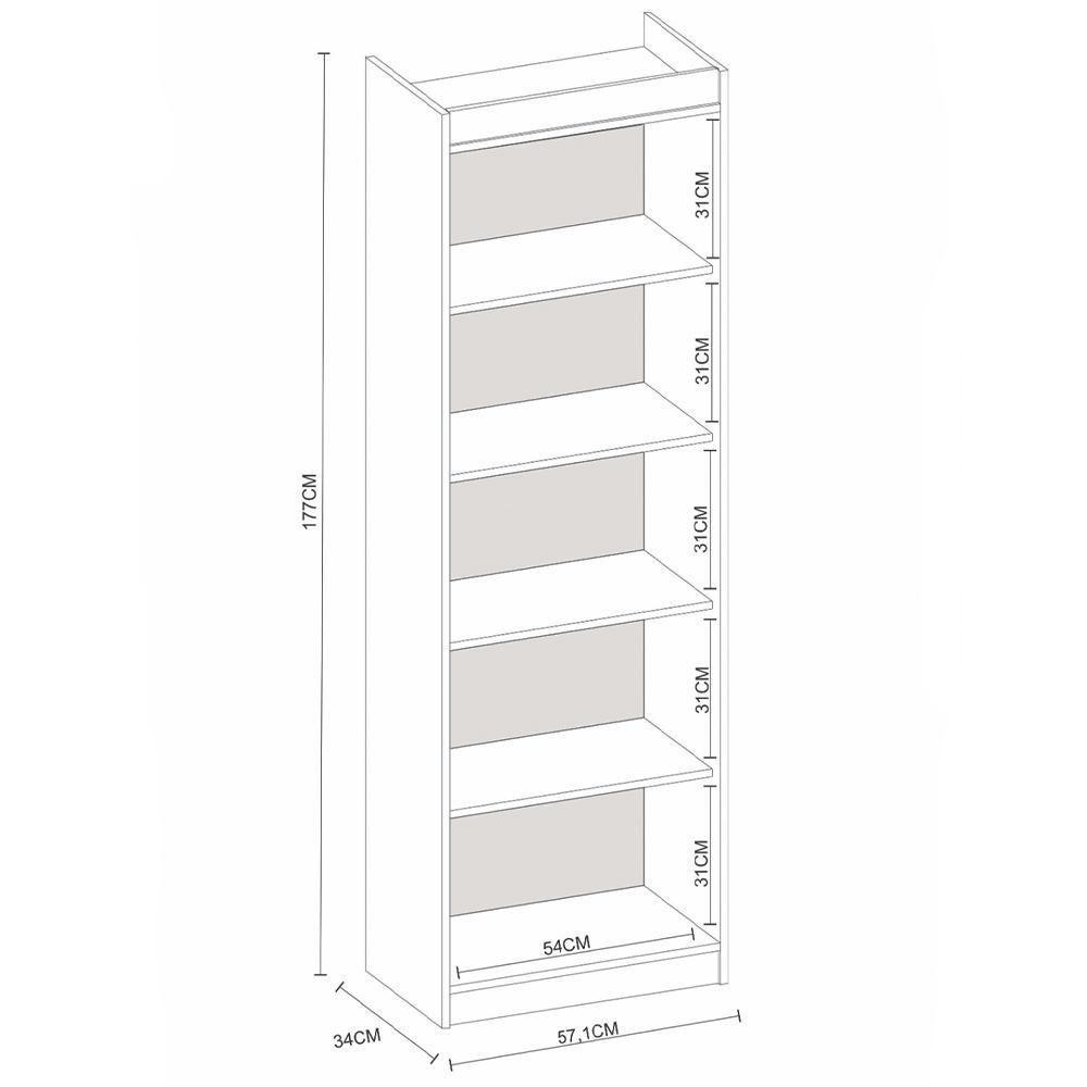 Estante Livreiro Sapiranga Com 4 Prateleiras Branco Fosco Branco Fosco - 2