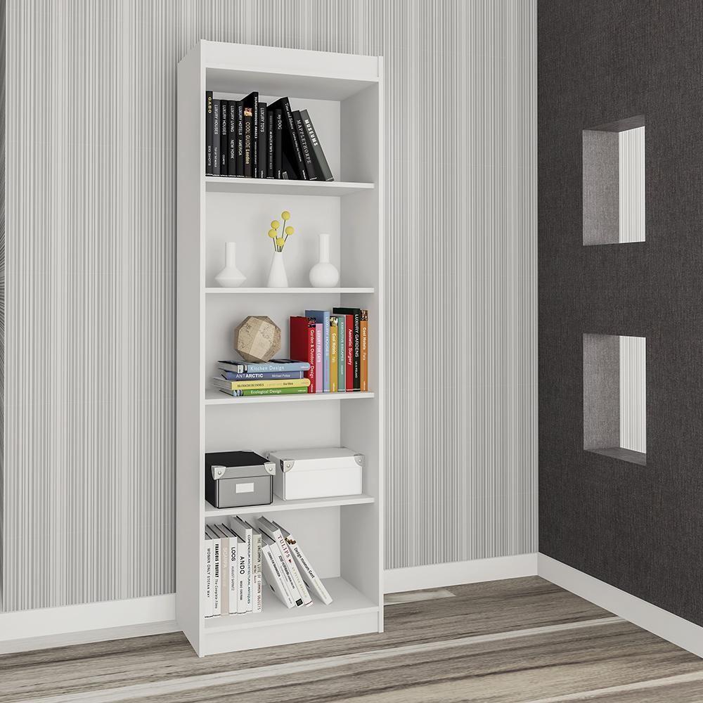 Estante Livreiro Sapiranga Com 4 Prateleiras Branco Fosco Branco Fosco - 3