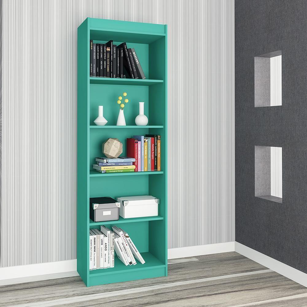 Estante Livreiro Sapiranga Com 4 Prateleiras Azul Turquesa Azul Turquesa - 2