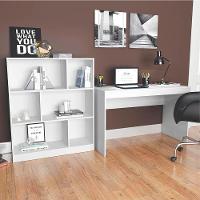 Mesa E Estante Para Escritorio Gamer B28 Branco Novam Branco - 2
