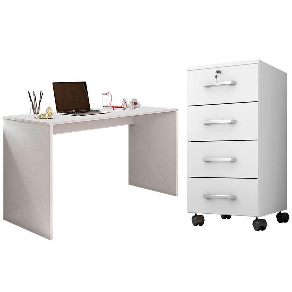 Mesa Para Computador Gávea C- Gaveteiro Gávea Branco - 1