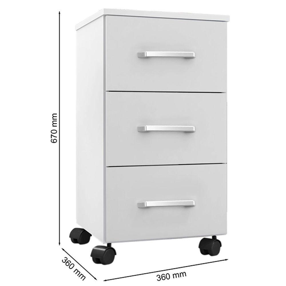 Mesa Para Computador Gávea C- Gaveteiro Gávea Branco - 2